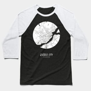 Quebec, Canada City Map - Full Moon Baseball T-Shirt